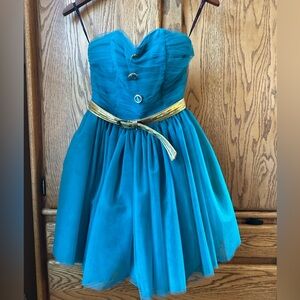 Betsey Johnson Collection Teal Homecoming Prom Cocktail Ballerina Dress Size 0